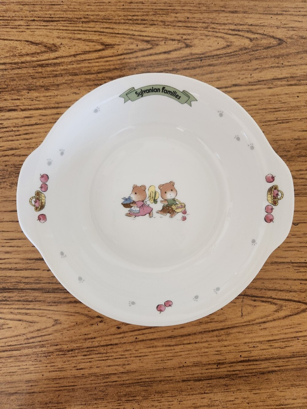 Vtg Sylvanian Families Anime Narumi Technoceram Children Bowl Bear Picnic Kawaii